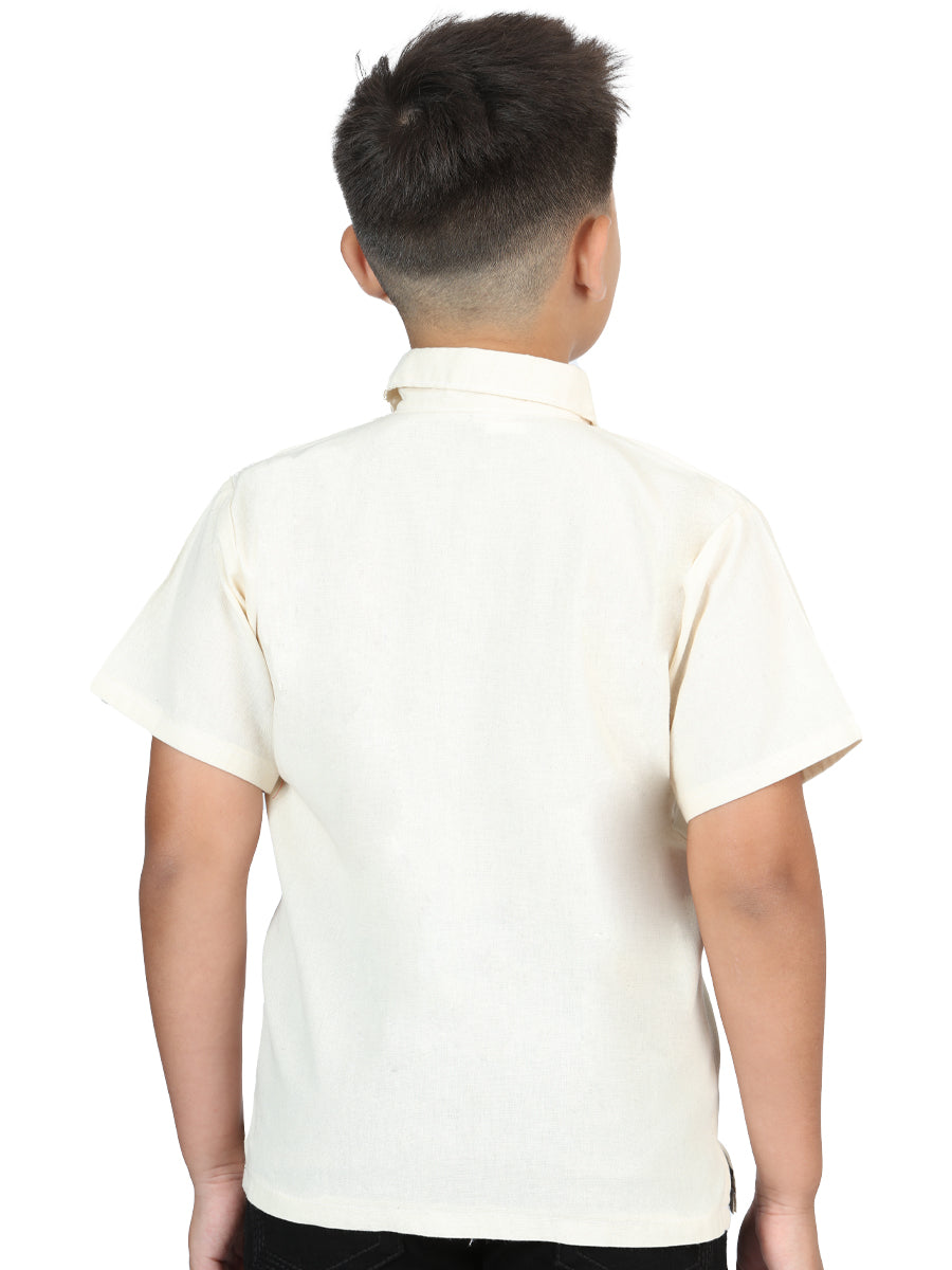 Mexican Artisanal Embroidered Shirt 100% Cotton Beige 603979