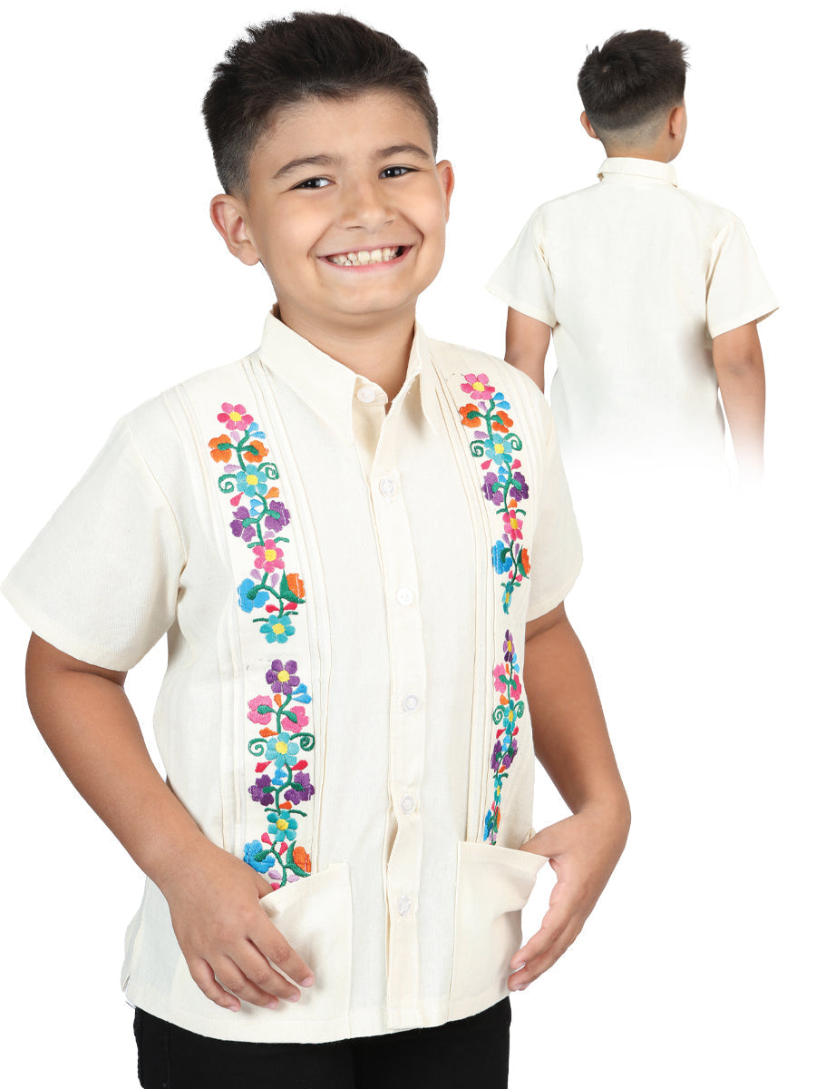Mexican Artisanal Embroidered Shirt 100% Cotton Beige 603979
