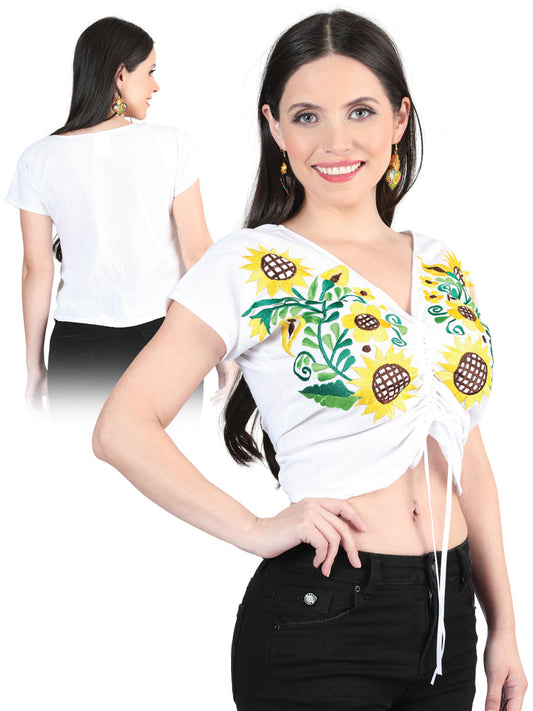Artisanal Embroidered Blouse 100% Cotton White 603985