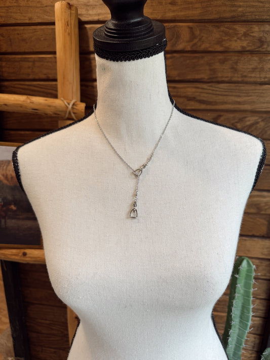 The Y Stirrup Necklace - Silver