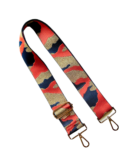 Camo Print Adjustable Bag Strap - Gold Hardware