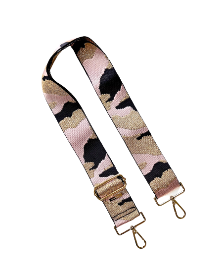 Camo Print Adjustable Bag Strap - Gold Hardware