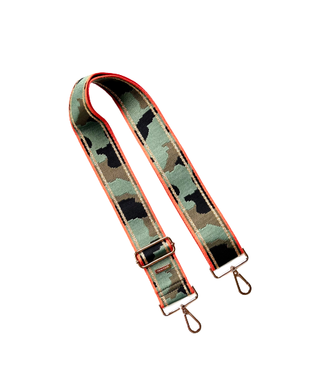 Camo Print Adjustable Bag Strap - Gold Hardware