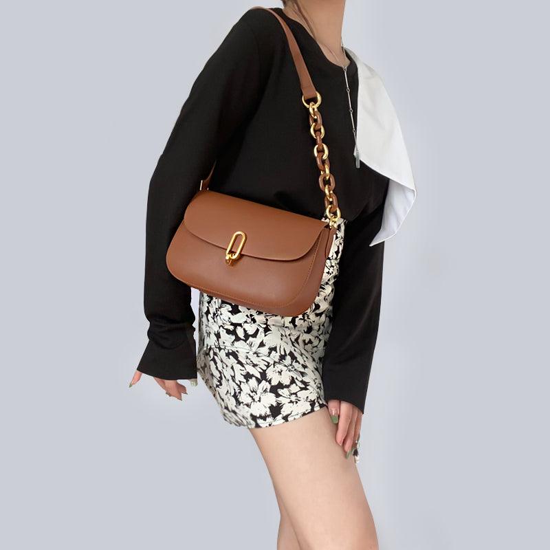 Luxury Retro Cowgirl Saddle Bag | Genuine Leather Brown Handbag
