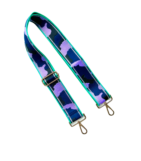 Camo Print Adjustable Bag Strap - Gold Hardware