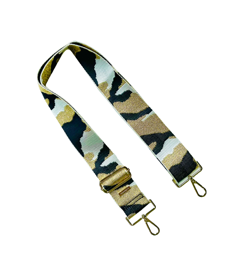 Camo Print Adjustable Bag Strap - Gold Hardware