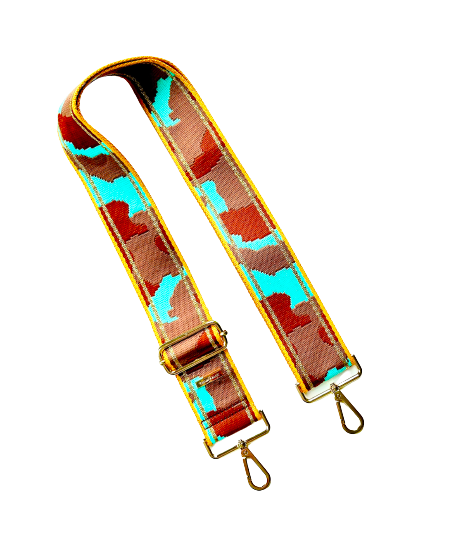 Camo Print Adjustable Bag Strap - Gold Hardware