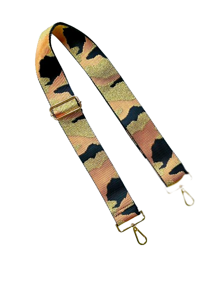 Camo Print Adjustable Bag Strap - Gold Hardware