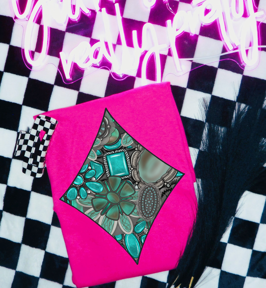 Turquoise Diamond Graphic Tee