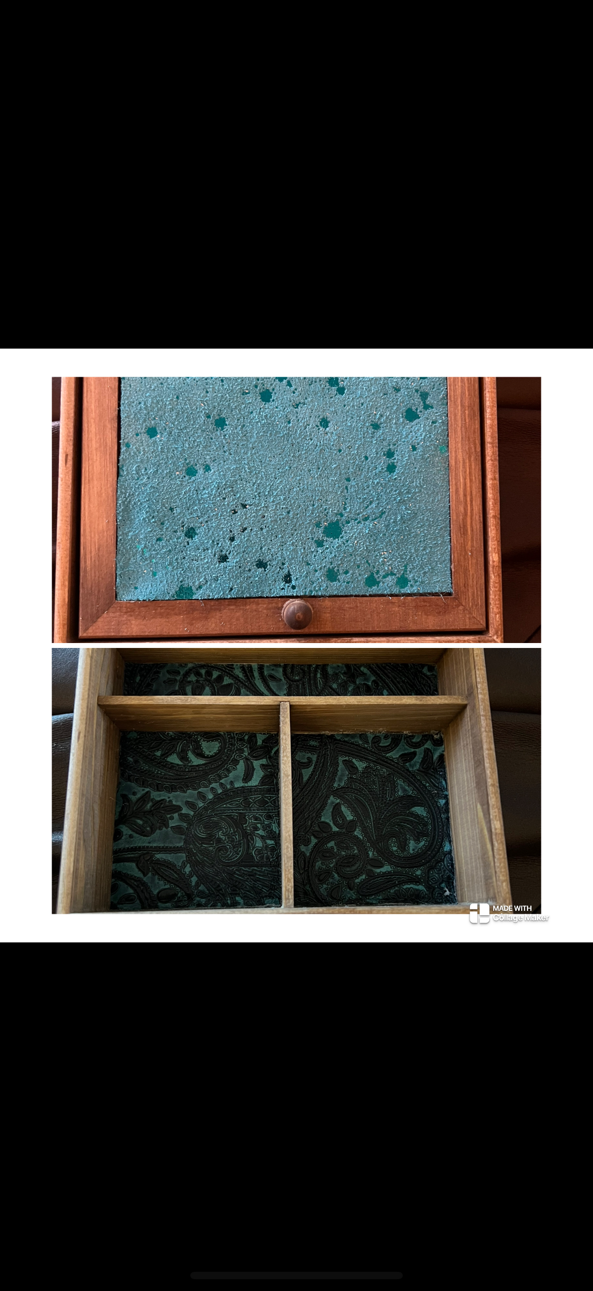 Punchy Red Mare Cowhide n leather 7.5”wooden jewelry box *Turquoise cowhide