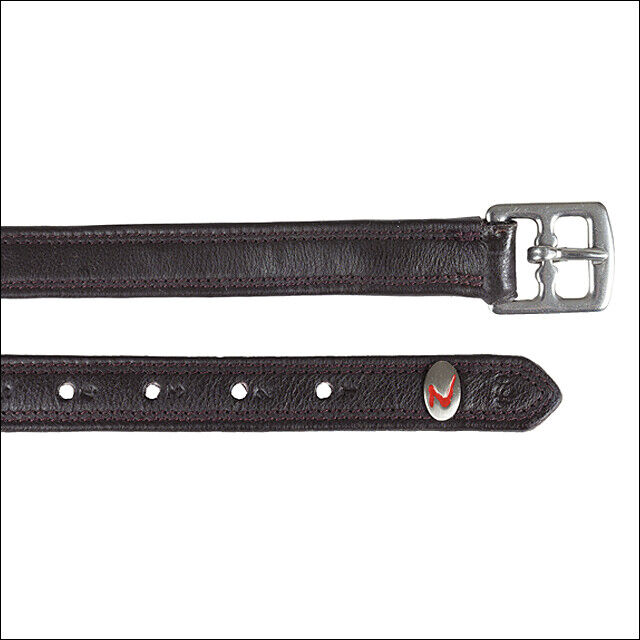 63' Horze Elite Horse Nylon Stirrups Leather Pair W/ Solid Ss Buckle Dark Brown