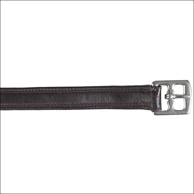 63' Horze Elite Horse Nylon Stirrups Leather Pair W/ Solid Ss Buckle Dark Brown