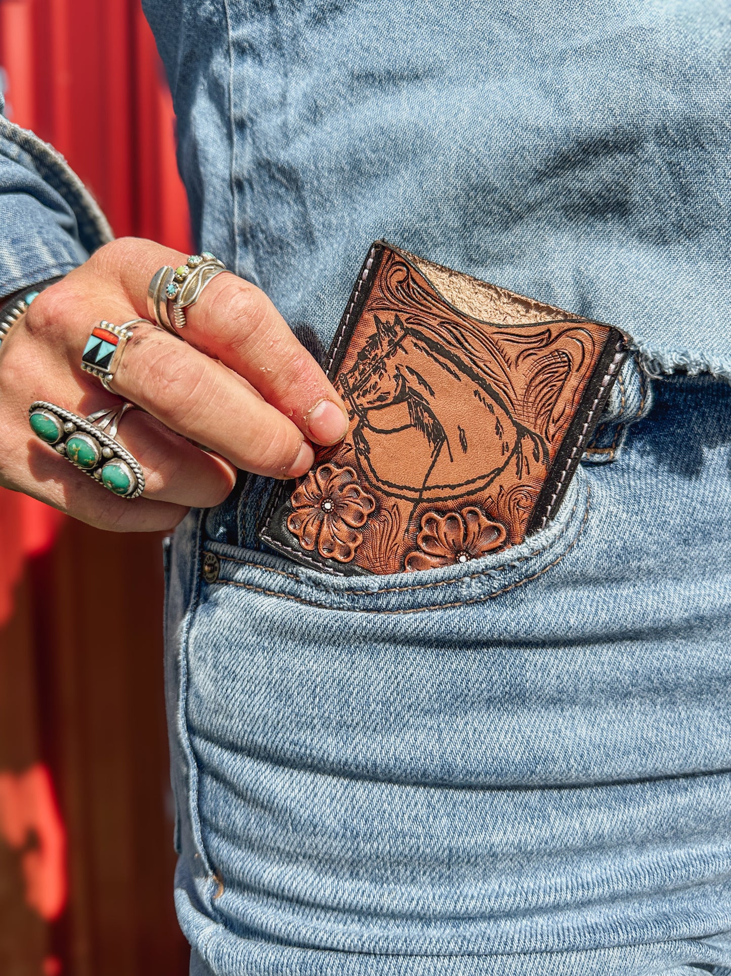 Hackamore Horse Leather Front Pocket Wallet