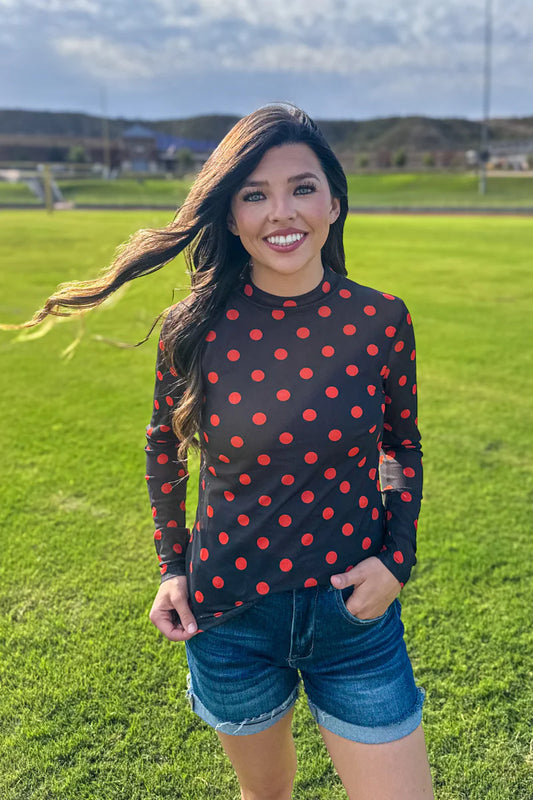 KICKOFF SEASON MESH TOP- Black n Orange