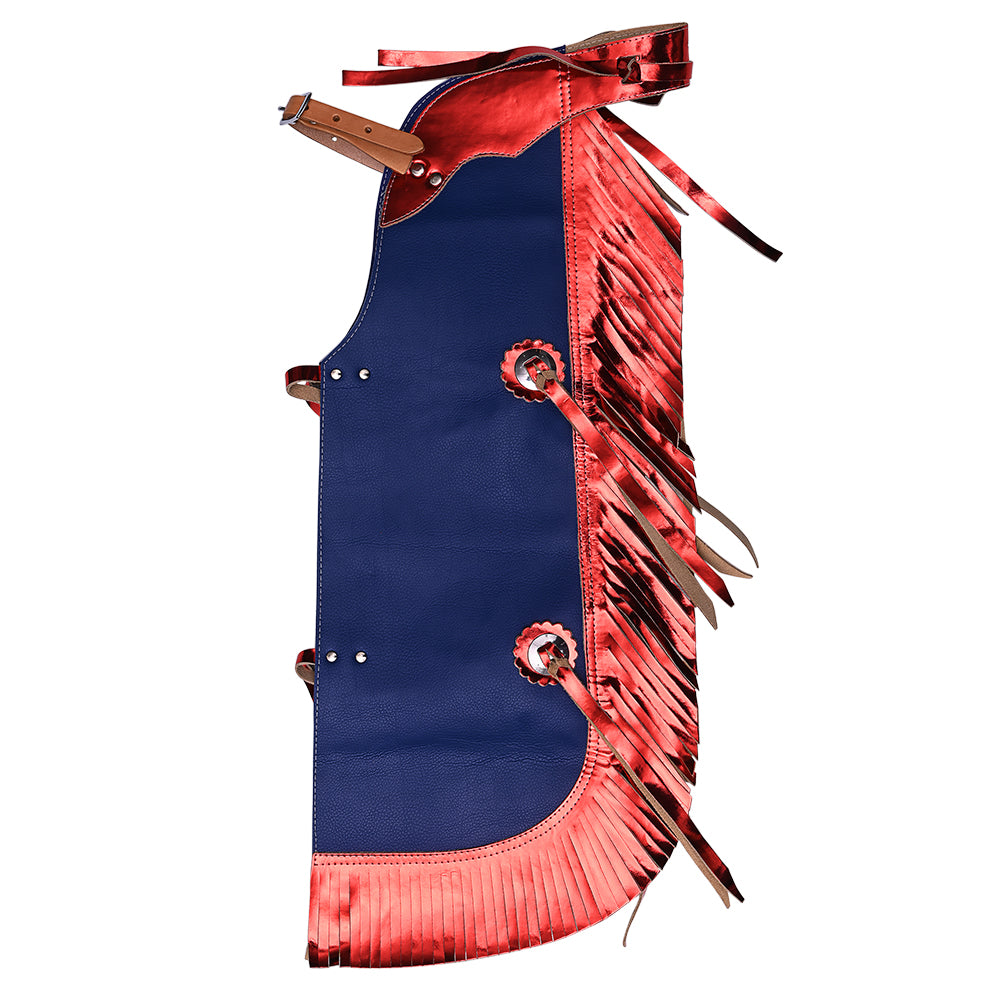 Hilason Western Pro Rodeo Bull Riding Chaps Leather Youth Kid