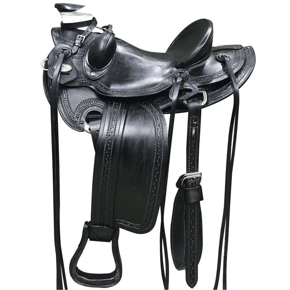 Western Horse Wade Saddle American Leather Ranch Roping Black