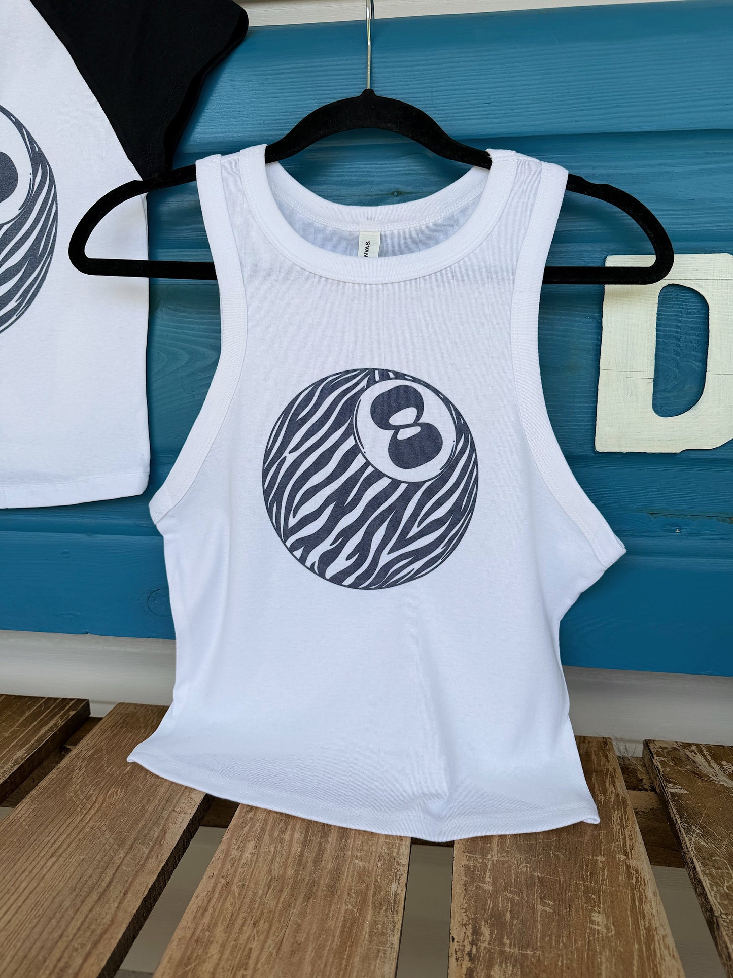 8 Ball Zebra Cropped Tank