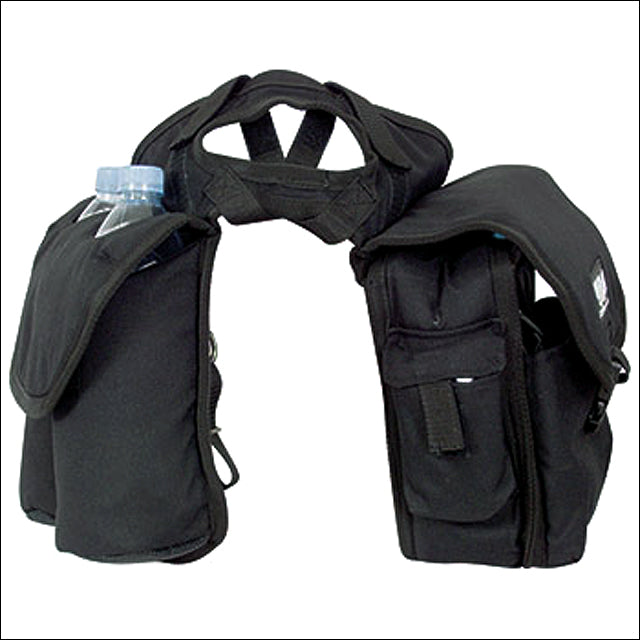 Medium Classic Equine Medium Horn Saddle Bag W/ Criss Cross Straps Black