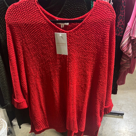 10858 KNIT SWEATER RED M/L