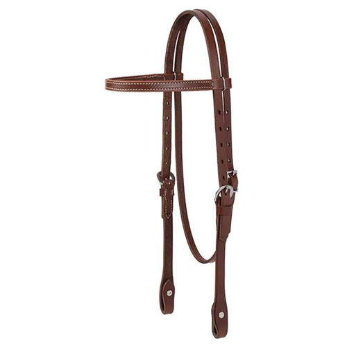 5/8 Skirting Leather Browband Headstall - brown