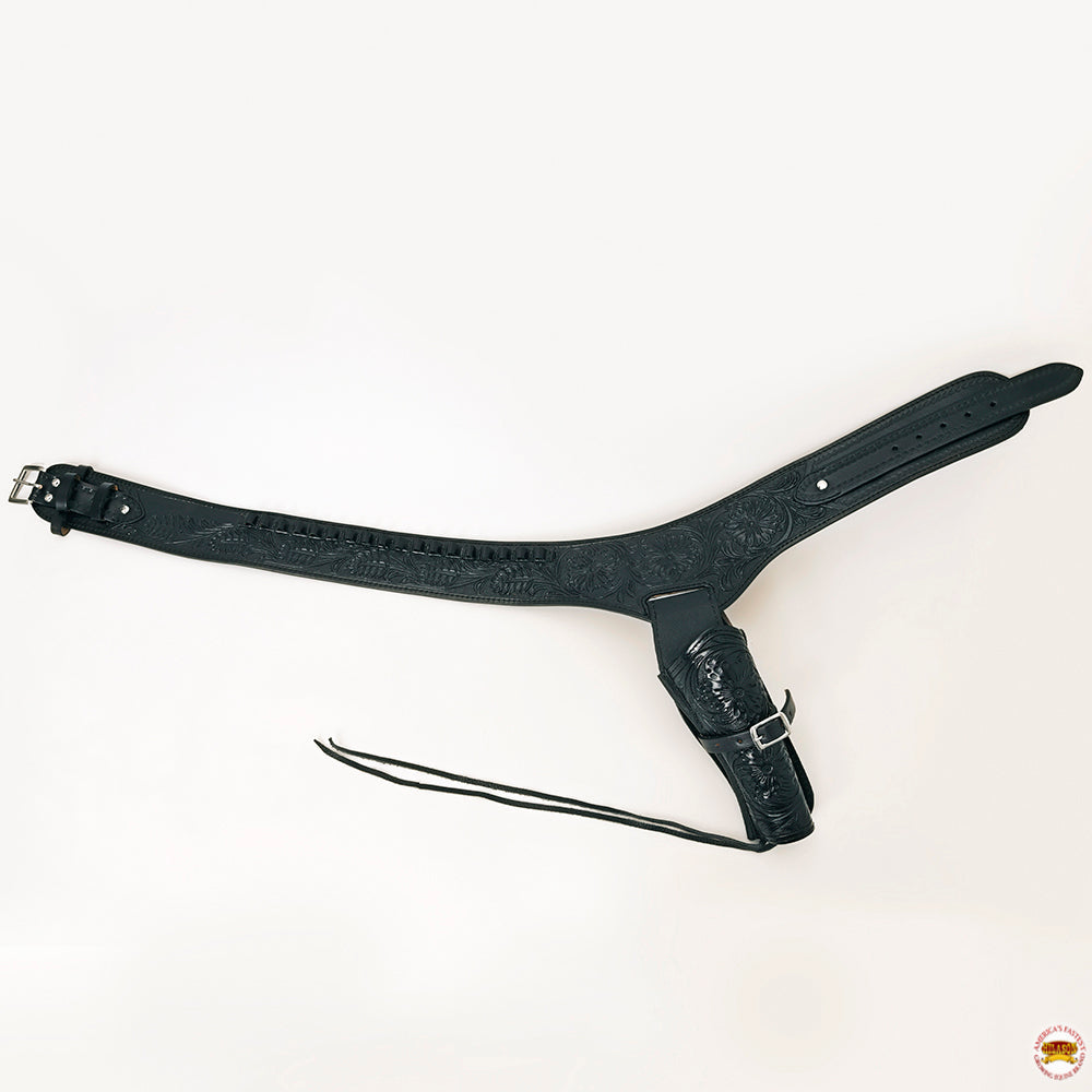 36 In Hilason Western Right Hand Gun Holster Rig 44/45 Cal Leather Cowboy