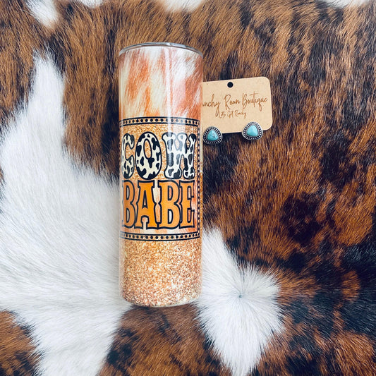 Cow Babe Western 20oz Shimmer Skinny Tumbler