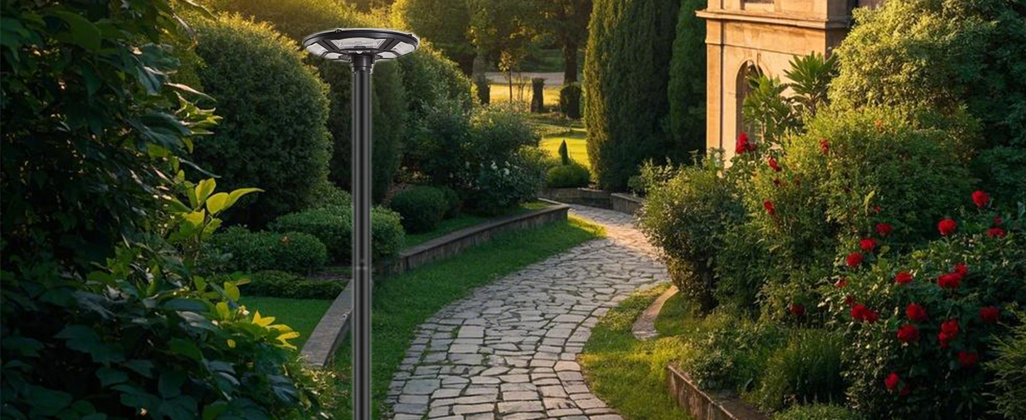 3500W Commercial Solar Flag Pole Outdoor Lamp Post Light with 98 inch Pole IP67 Waterproof With Remote