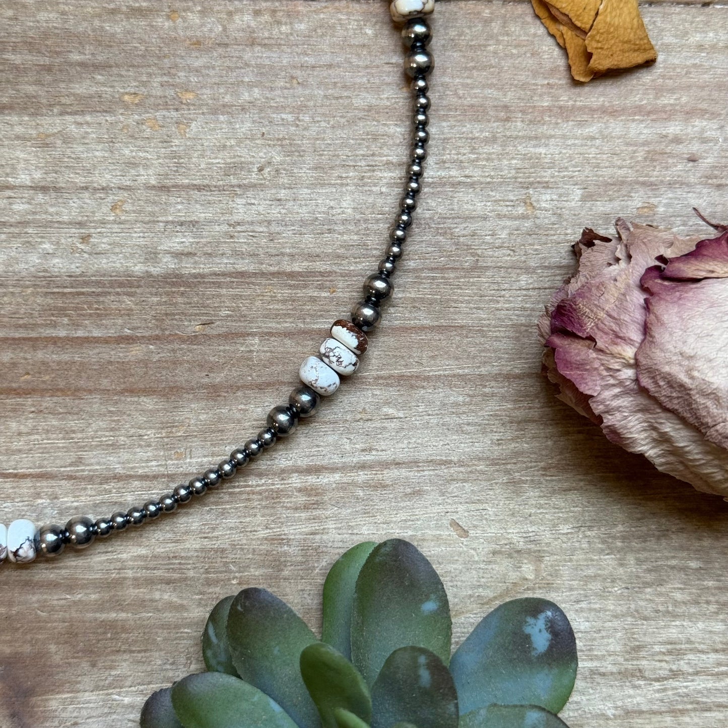 Wild Horse & Sterling Silver Pearl Necklace