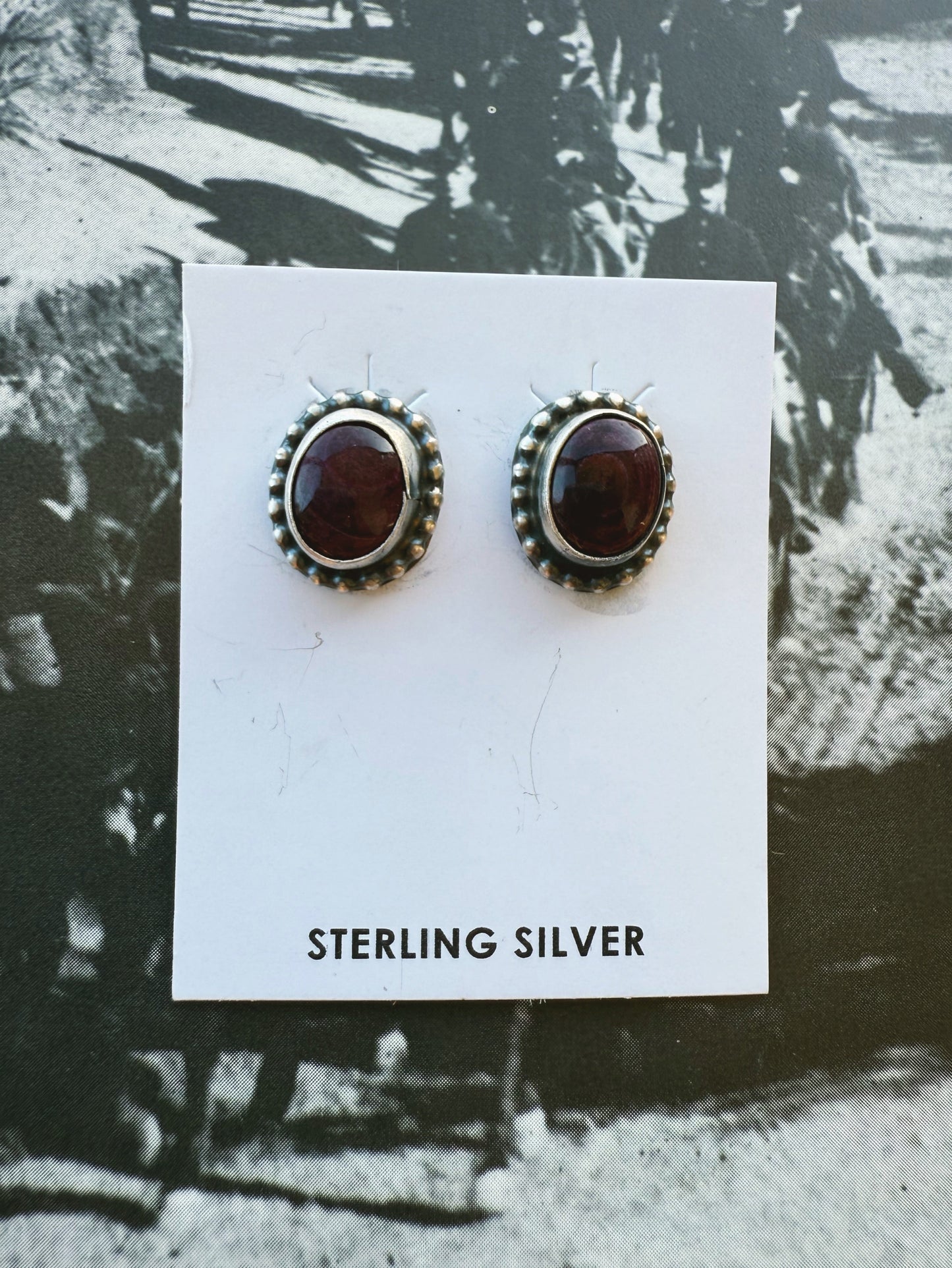 Purple Spiny Oyster Desert Stud Earrings