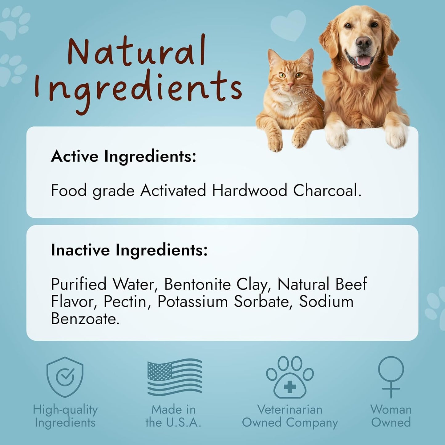 Pet Vet Activated Charcoal Gel for Dogs & Cats (60 mL) – Veterinary-Formulated, Natural Beef Flavor, Fast Toxin Adsorption for Poisoning, Stomach Upset, Diarrhea & Gas Relief – Made in USA