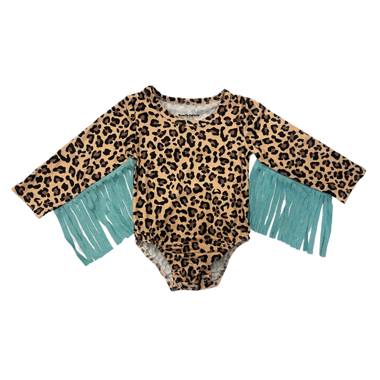 LEOPARD FRINGE INFANT / TODDLER BODYSUIT