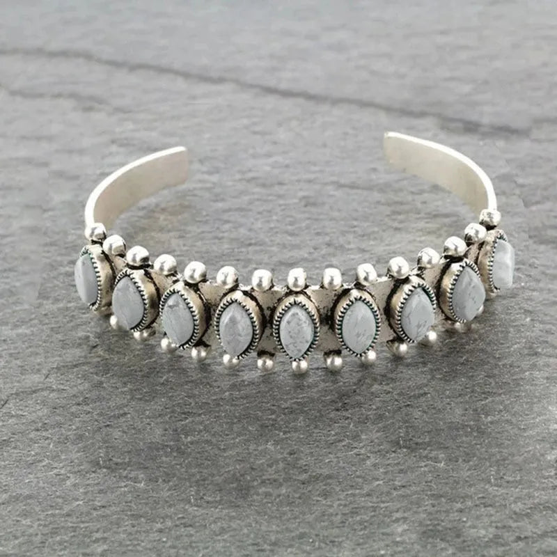 Turquoise Alloy Open Bracelets - 6 Styles