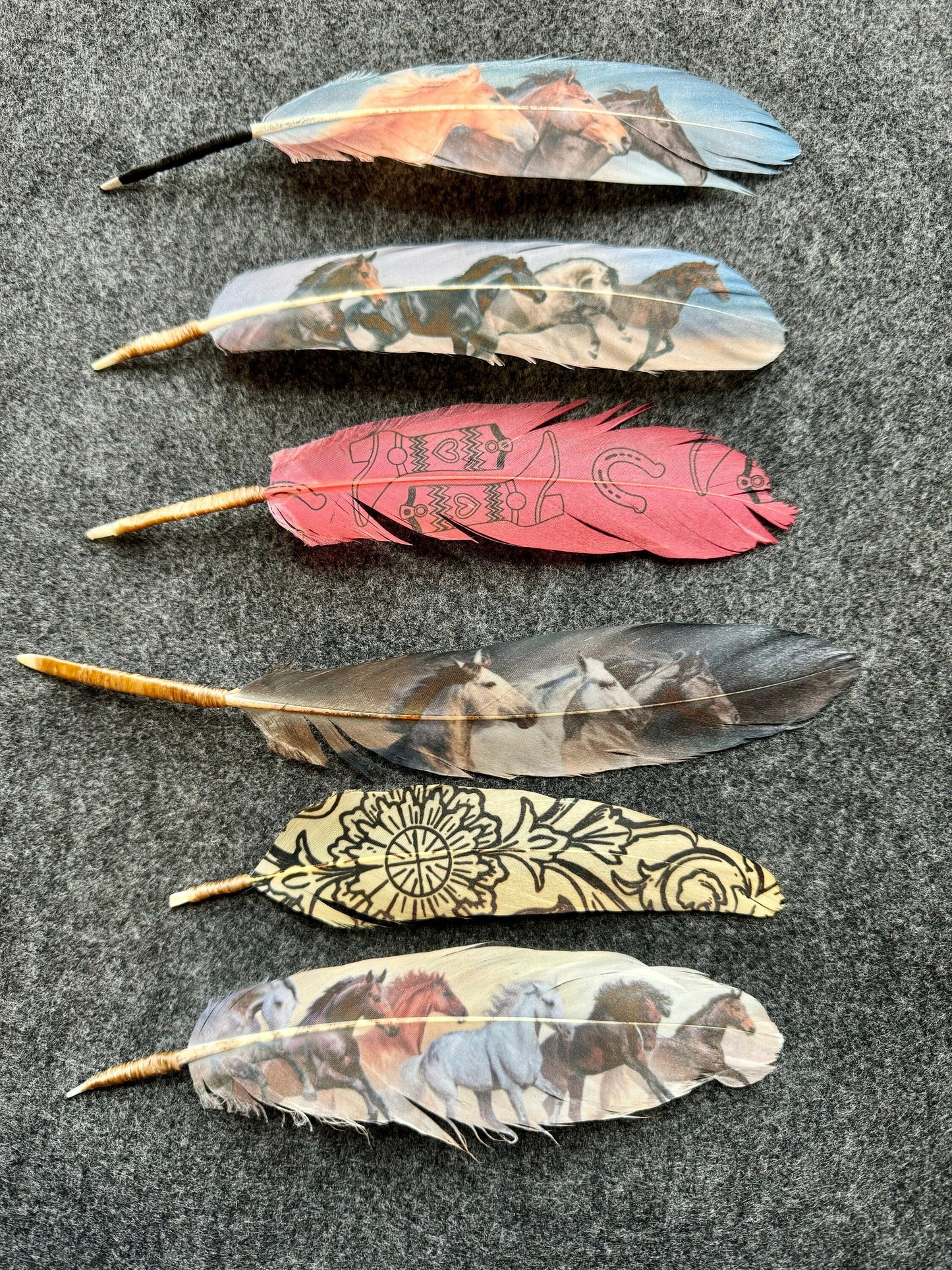 Deep Blue Scroll Western Hat Feather