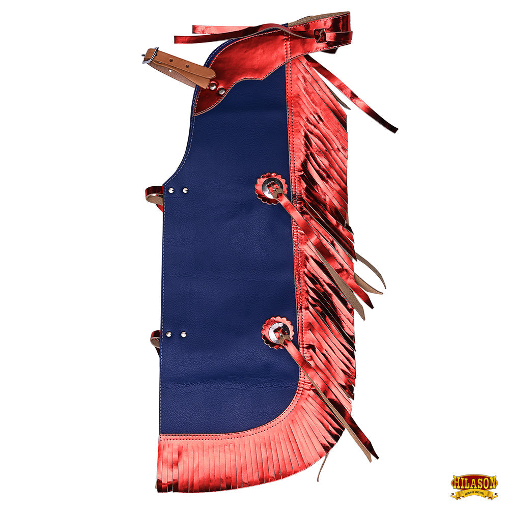 Hilason Junior Youth Bull Riding Pro Rodeo Leather Protective Vest Chaps