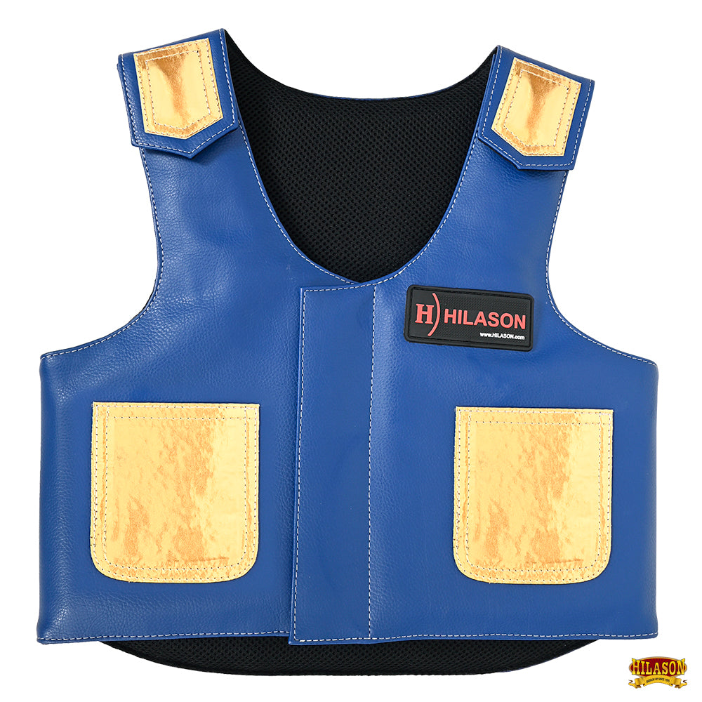 Hilason Junior Youth Bull Riding Pro Rodeo Leather Protective Vest Chaps