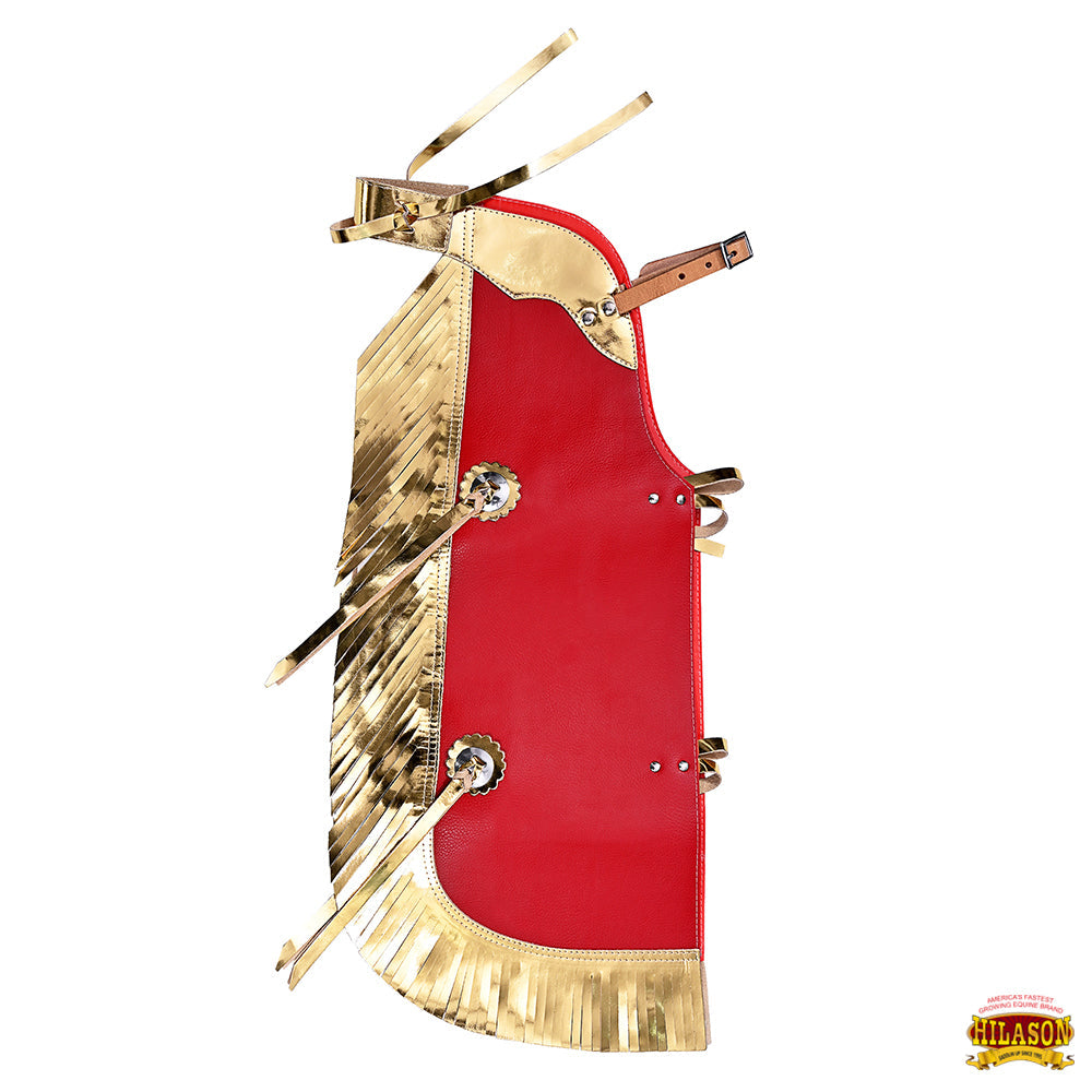 Hilason Junior Youth Bull Riding Pro Rodeo Leather Protective Vest Chaps