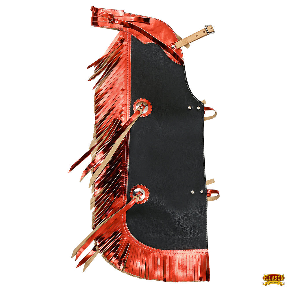 Hilason Junior Youth Bull Riding Pro Rodeo Leather Protective Vest Chaps