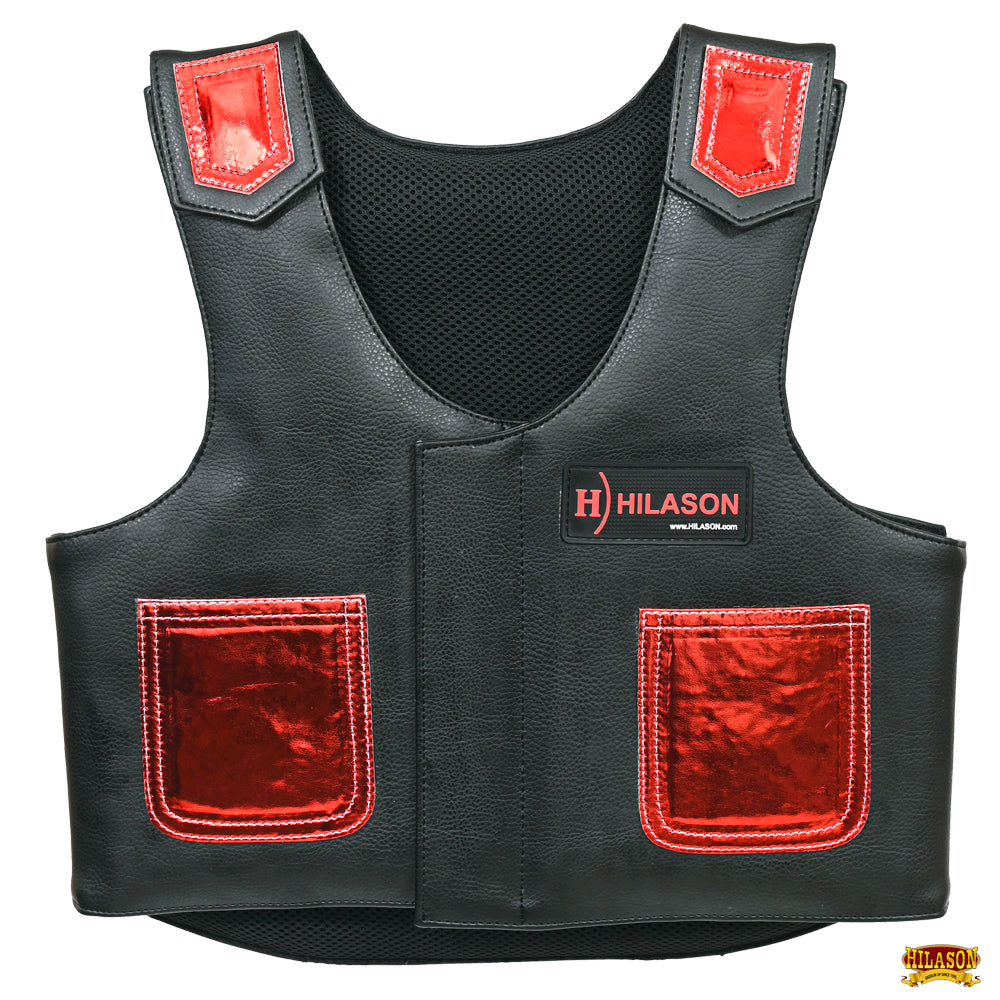 Hilason Junior Youth Bull Riding Pro Rodeo Leather Protective Vest Chaps