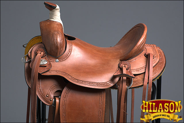 Western Horse Saddle American Leather Ranch Roping Trail Hilason Mahogany