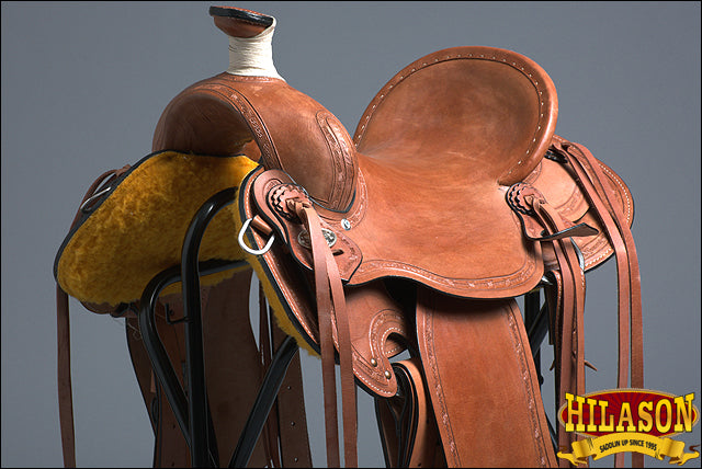 Western Horse Saddle American Leather Ranch Roping Trail Hilason Mahogany