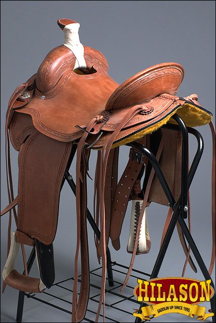 Western Horse Saddle American Leather Ranch Roping Trail Hilason Mahogany