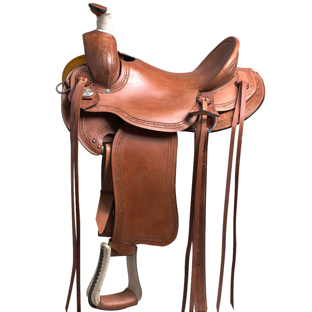 Western Horse Saddle American Leather Ranch Roping Trail Hilason Mahogany