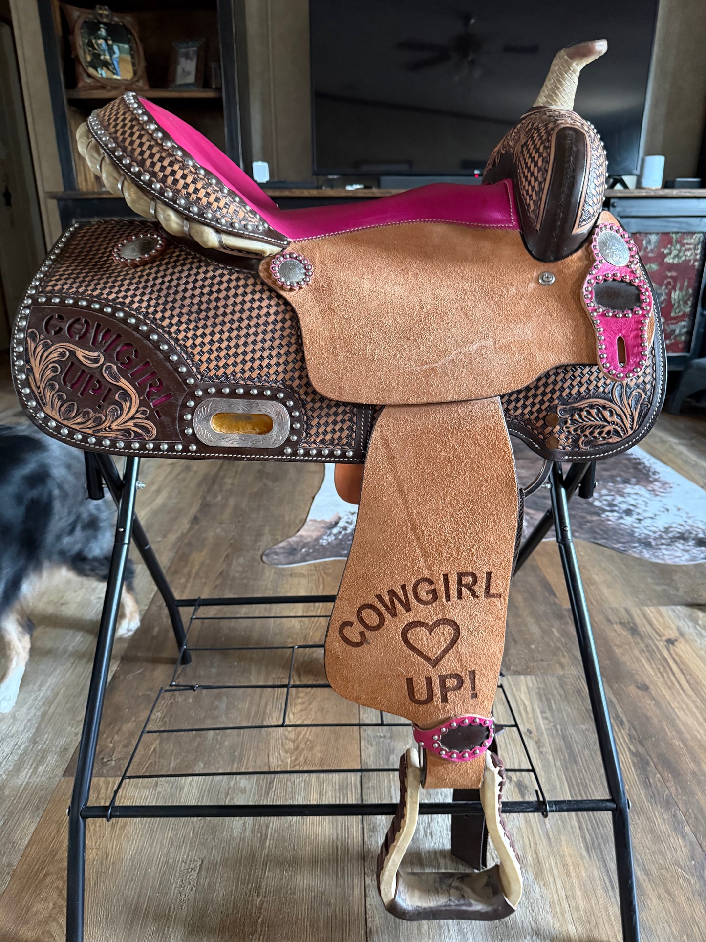 Cowgirl Up 16” saddle Bridle & Brest collar package