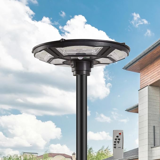 3500W Commercial Solar Flag Pole Outdoor Lamp Post Light with 98 inch Pole IP67 Waterproof With Remote