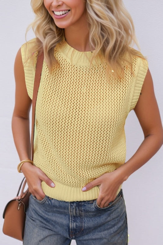 Knit Round Neck Sweater Vest
