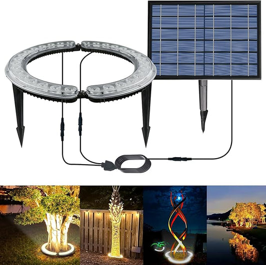 Aluminum Solar Palm Tree Lights Outdoor Uplight Landscape Spotlights Solar Powered 32 LEDs