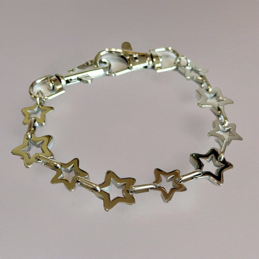 Silver Stars Deluxe Tumbler Charm Necklace