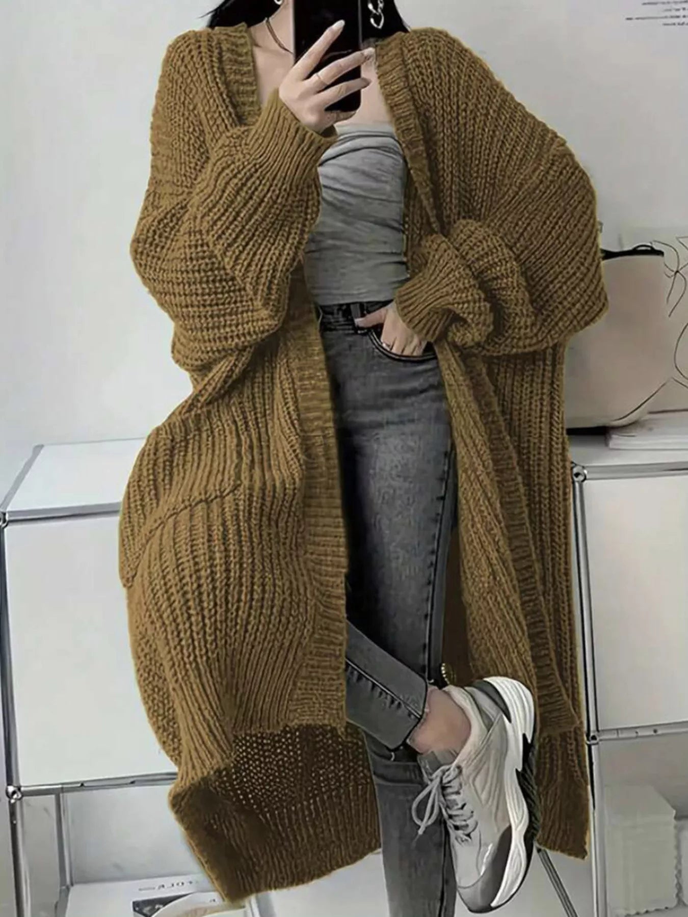 Couch-Day Oversized Long Sleeve Cardigan