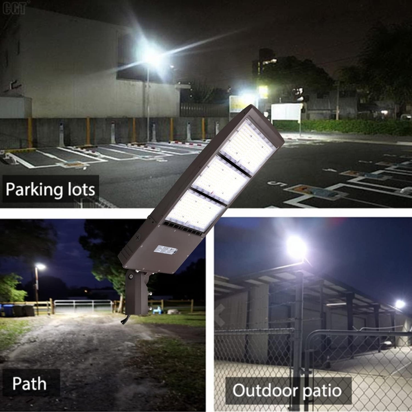 450W Dimmable LED Parking Lot Light Hard Wire 5000K Daylight 63000LM 140lm/w, Outdoor LED Shoebox Lights, UL/DLC Commercial Lighting Fixture
