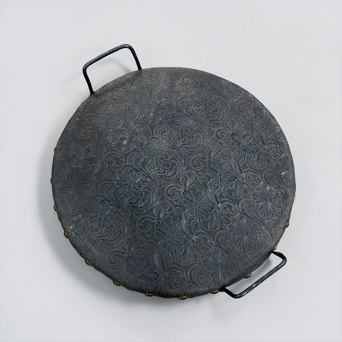 Tooled Genuine Round Wood Trays